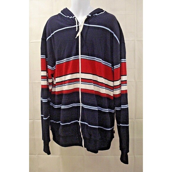 Vintage 90s Evolution Hoodie Track Jacket Men’s 2XL Full Zip Striped Retro - Picture 2 of 7